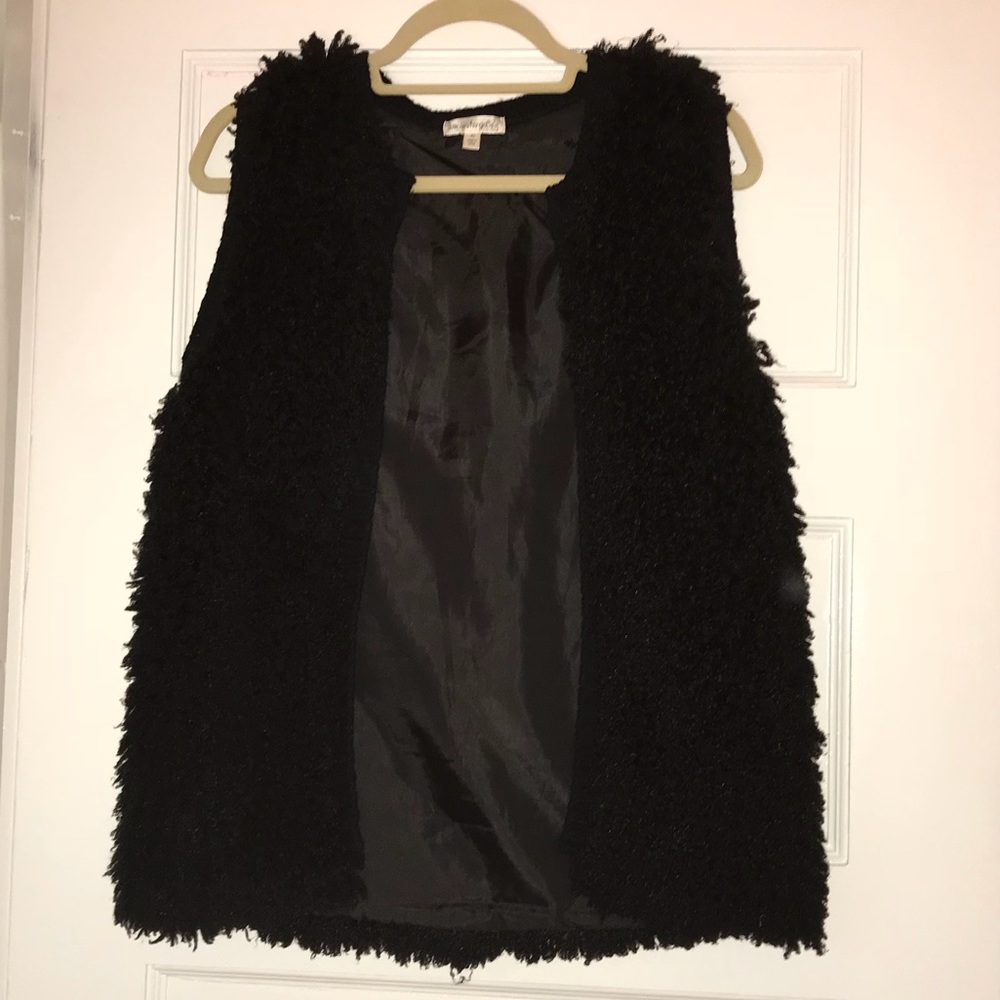 Black fur vest